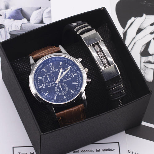 Men's Blue Light Glass Wrist Watch – Modern Fashion Timepiece